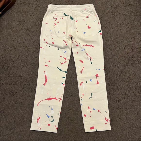 Kerri Rosenthal Paint Splatter Cotton Twill Pants In Oatmilk - Picture 6 of 6